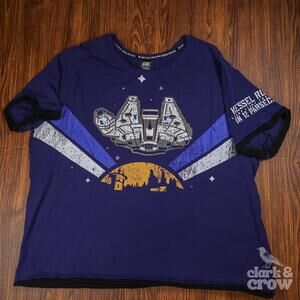 Walt Disney World Star Wars Kessel Run Millenium Falcom Women's Purple Shirt 3XL